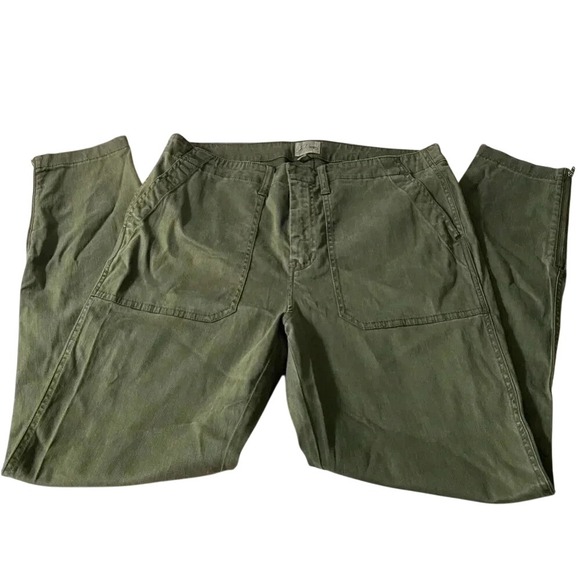 J Crew Cargo Olive Green Skinny Stretch Pants‎ Zippers size 32 - Picture 10 of 13
